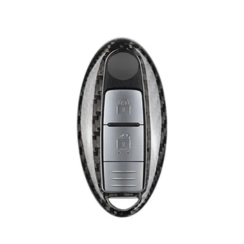 1 készlet szénszálas autós kulcstok fedél héj Nissan TEANA X-TRAIL TIIDA PATROL Key Protective Shell