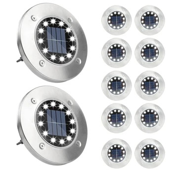 12 LED meleg napelemes kültéri lámpák vízálló IP65 kerti fény napelemes lámpa kültéri ingyenes szállítás DHL 12PCS földalatti fény