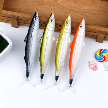 15 db szimulációs hal golyóstoll szép sózott hal horgászat fekete diák írószer újdonság nagykereskedelem aranyos iskolai kellékek