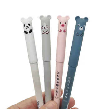 1db rajzfilm állatok törölhető toll 0,5 mm-es utántöltő rudak Aranyos panda macska tollak Kawaii golyóstoll iskolai íráshoz Mosható fogantyú