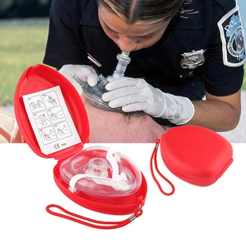 1Pc mesterséges lélegeztetés Egyirányú légzőszelep maszk Elsősegély CPR képzés Légzőmaszk Védje a mentőket Maszk kiegészítők