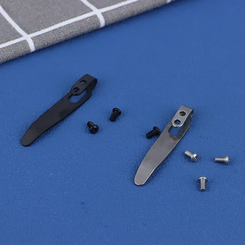 1Set 420 rozsdamentes acél anyag Kés hátsó klip 3db M2.5 csavarokkal Zsebes derékbilincsek késekhez DIY gyártmányú kiegészítők
