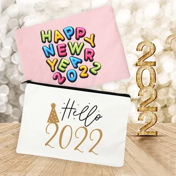 2022 Boldog új évet kozmetikai tokok Táska nőknek Sminktároló Szervező Kézitáska Rúzs Ceruza táskák Utazás Újévi ajándékok