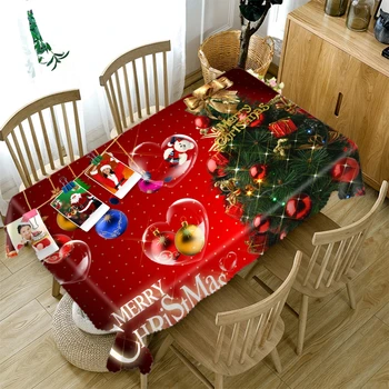 2022 Karácsonyi terítő piros ünnepi karácsonyfa sorozat Asztalterítő dekorációk otthonra Oxford szövet Manteles Mantel Mesa