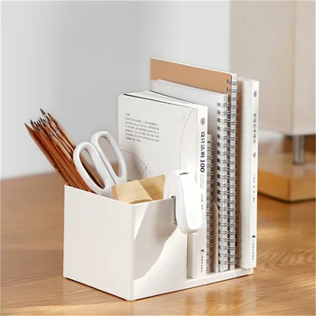 2023 Asztali füzetek,Könyvespolc-tartó Fehér színű Egyszerű stílusú könyvvégek Office Desk fájlszervező az Office Tanteremhez Új