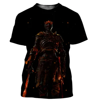 2024 Új Dark Souls férfi és női új divat Cool 3D mintás póló alkalmi Harajuku stílusú rövid ujjú utcai ruházati felső