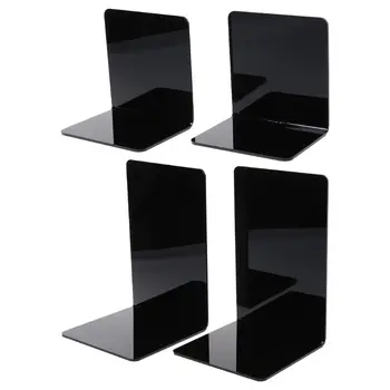 2Db Fekete akril könyvvégek L-alakú íróasztal rendszerező asztali könyvtartó Iskolai írószer Irodai kiegészítők