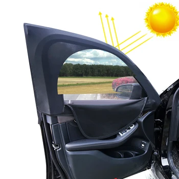 2PCS autóablak képernyő ajtóburkolatok Első / hátsó oldalsó ablak UV napfényvédő ernyő háló Autó szúnyogháló baba kempingezéshez