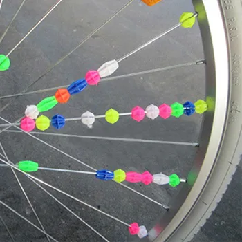 36Pcs műanyag többszínű kerékpár kerékpár kerék küllős gyöngyök gyermek dekorációk