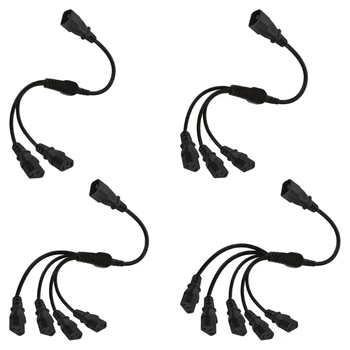 3Pins férfi C14 - anya C13 tápcsatlakozó kábel Kábel elosztó kábel kábel Vezeték fekete