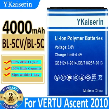 4000mAh YKaiserin akkumulátor BL-5CV BL-5C a VERTU Ascent 2010 / Signature S Design / a Vertu X Bateria számára