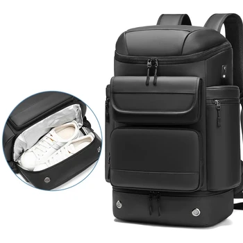 50 L Nagy kapacitású hátizsák Férfiak utaznak a szabadban Hegymászó táska Vízálló laptop hátizsák Üzleti hátizsák cipőtáskával