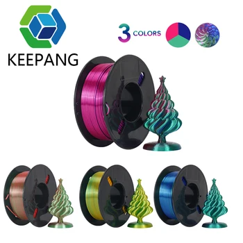 5Roll Tri-color selyem PLA Filament 3D nyomtatóhoz 200g Dual Colors 3D nyomtatási anyag 1,75 mm-es, gubancmentes piros kék PLA Filament