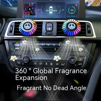 7 szín LED légfrissítő Autó parfüm kondicionálás ötvözet Auto Vent Outlet Clip Friss illat Aromaterápia Hangulat Fény