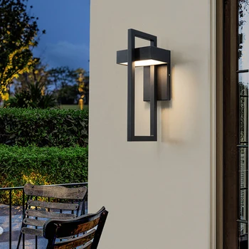AC85-265V 12W LED fali lámpa beltéri és kültéri IP65 vízálló, modern minimalista stílusú alumínium veranda kerti lámpák