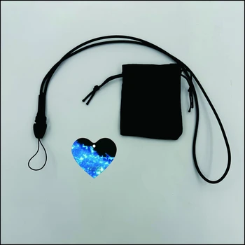 AIBAOTONG Terahertz Energy Card, fekete szív alakú medál szilikon ionlánccal