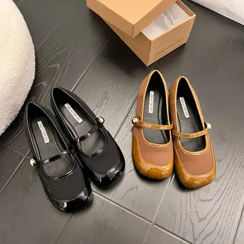 Alkalmi női cipő szögletes lábujj Modis női lábbeli puha 2023 kényelmes retro új ruha nagymama nyári tömör csatos pánt Sewin