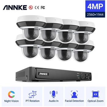 Annke CZ400 4MP HD 4X zoom PTZ kamera Dome IK10 AI arcfelismerő kamera 8CH NVR CCTV biztonsági rendszer készlet támogatás ONVIF 265+