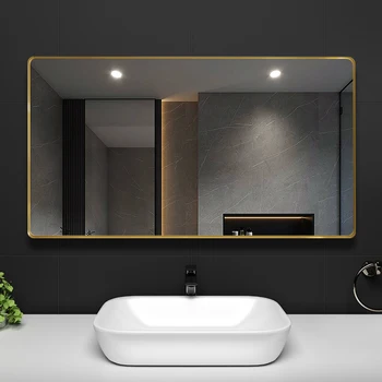 Arany fürdőszobai tükrök téglalap alakú öntapadós nagy fürdőszobai tükör falra szerelhető Espejos Con Luces dekoráció Kezdőlap CC50BM