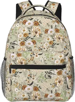 Aranyos kis virágos könnyű laptop hátizsák nőknek Férfi főiskolai könyvtáska alkalmi nappali utazási táska
