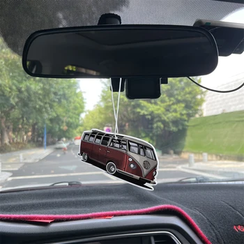 Autó medál illat légfrissítő visszapillantó tükör vintage dekorációs kártya Volkswagen VW buszhoz Retro Classic Auto kiegészítők