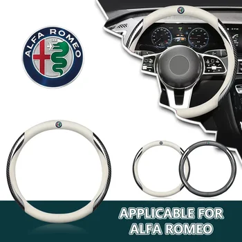 Autó velúr szénszálas bőr kormánykerék csúszásgátló fedél védő Alfa Romeo 159 147 156 Giulietta Giulia Mito Stelvio