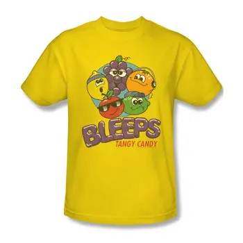 Bleeps cukorka póló standard felnőtt szabású 100% pamut grafikus sárga póló DBL10