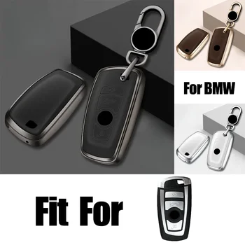Cinkötvözet bőr autós távirányító Smart Key Fob tok tok tok kulcstartóval BMW 1 2 3 4 5 6 7 F10 F20 X3 X4 X5 X6 M2 M3 M4 M5 M6