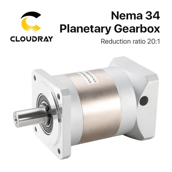 Cloudray Nema34 arány 20: 1 bolygókerekes sebességváltó motor fordulatszám-csökkentő 14 mm-es bemenettel Nema34 léptetőmotorhoz