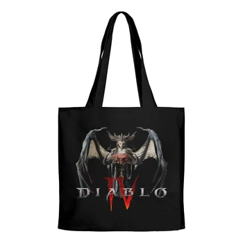 Diablo IV Lilith 2023 Új játéktáska bevásárlótáskák Újrafelhasználható váll vásárlói táskák alkalmi kézitáska
