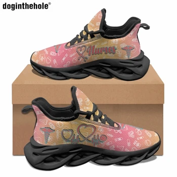 Doginthehole Női alkalmi lapos cipők divat Új Caduceus orvosi berendezések nyomtatás Kültéri sportcipők Futócipők Férfi cipők