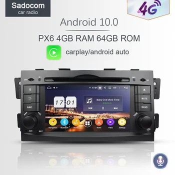 DSP PX6 2 din Android 10.0 6 Core 64G ROM 4GB RAM autós rádió GPS autó DVD lejátszó RDS autoradio A kia Mohave Borrego 2008-2012