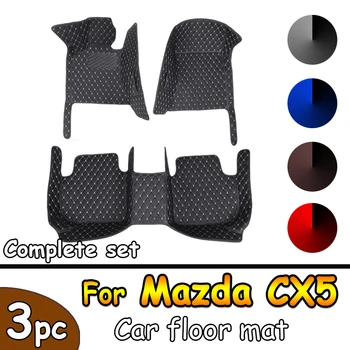 Egyedi gyártású bőr autó padlószőnyegek Mazda CX5 CX-5 2015 2016 belső részletek Autó szőnyegek Lábpárnák Tartozékok