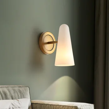 Egyszerű tejüveg fali lámpa Modern fali fali hálószoba Fürdőszoba Lakberendezés Étkező Kávézó Irodai világítótest
