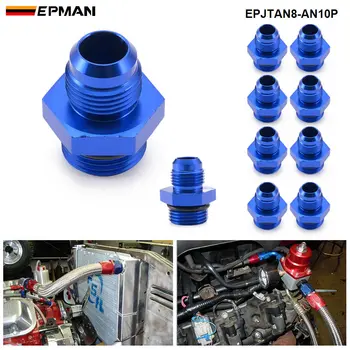 EPMAN 10PCS egyenes apa fáklya AN8 - AN10 menetes üzemanyag-csatlakozó adapter tömlőszerelvény csupasz alumínium EPJTAN8-AN10P