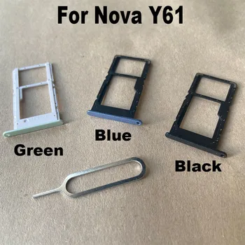 Eredeti Új a Huawei Nova Y61 Sim Card Card Tray Slot Holder Socket Adapter csatlakozó Javító alkatrészek cseréje