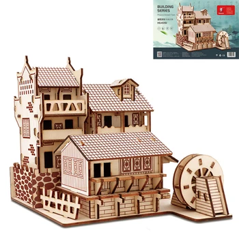 FengHuang Kína HuNan ősi víziváros Fa 3D puzzle Építési modell Játék Woodcraft építőkészlet Fiú Lány Utazási ajándék