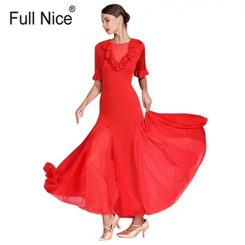 fodros ujjú társastánc táncruha Modern tánc flamenco keringő ruha standard gyakorlat viselet verseny jelmez