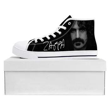 Frank Zappa Rock zenész Pop High Top Kiváló minőségű tornacipők Férfi Női Tinédzser Vászon Tornacipő Alkalmi pár cipő Egyéni cipő