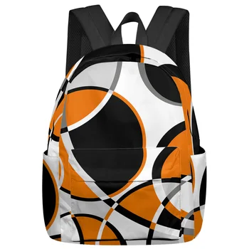 geometrikus absztrakt modern művészet narancssárga hátizsák tinédzserek diák iskolatáskák laptop egyedi hátizsák férfiaknak női utazótáska