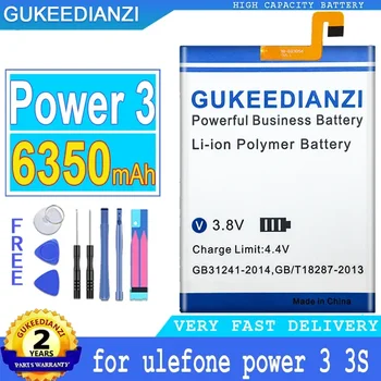 GUKEEDIANZI akkumulátor Ulefone Power 3 3S Power3 Power3S, 6350mAh, nagy teljesítményű akkumulátor