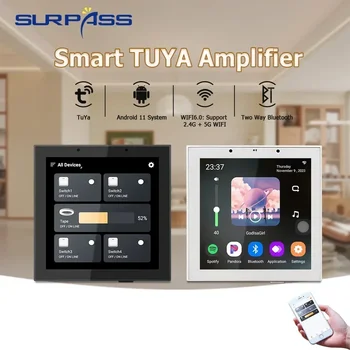  Intelligens otthon Tuya WiFi erősítő kétirányú Bluetooth Android 11 rendszer 4inch érintőképernyős falerősítő RJ45 távirányítóval