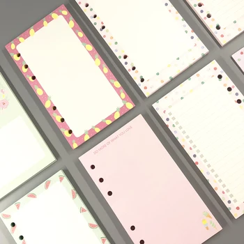 Kawaii A5A6 notebook színes papír utántöltő spirál iratrendező tervező Belső oldal Havi Heti Napi pontozott vonal Üres Véletlenszerű vak doboz