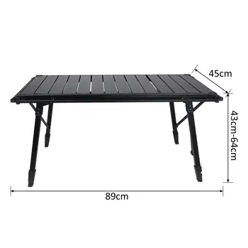 Kemping Összecsukható asztal Tábori asztal Állítható magasságú bútor Kültéri asztal horgászathoz Erkély Kültéri beltéri grillkonyha