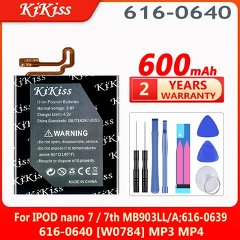 KiKiss A1446 csere Li-polimer akkumulátor IPOD Nano 7, 7. MB903LL / A, 616-0639, 616-0640 [W0784], MP3 MP4,600mAh