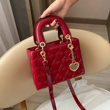 Kézitáska női luxus táskák Kiváló minőségű divat Klasszikus steppelt négyzet alakú fogantyús táska Női crossbody válltáskák