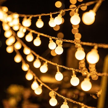 Led kemping fényfüzér lámpák Kültéri kristálygömb fények vízálló tündérfény kerthez karácsony / új igen esküvői parti fények