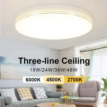 LED mennyezeti lámpa Modern kerek/négyzet alakú mennyezeti lámpák 18W 24W 36W 48W hideg meleg természetes fény panel lámpa a nappaliban hálószoba