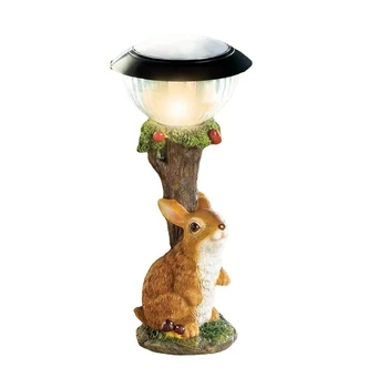 LED napelemes fény nyúlgyanta figura fény kültéri kert gyep lámpa udvar művészeti díszek manó állat aranyos dekoratív lámpa
