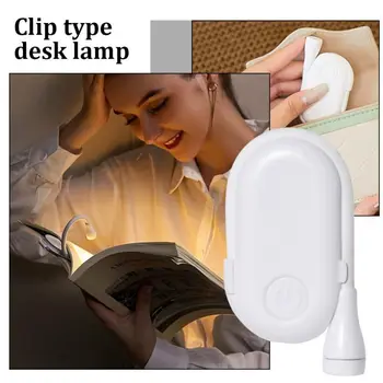 LED szemvédő könyv Éjszakai fény állítható mini csíptetős tanulóasztal lámpa Elemmel működő Rugalmas utazáshoz Hálószobai olvasás